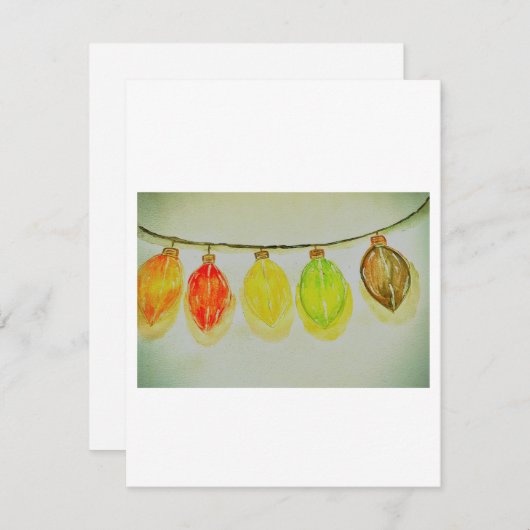 Grußkarte mit Licht. Feiertagskarte (Vorne/Hinten)