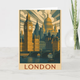 Grußkarte mit London  Karte