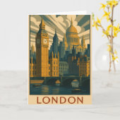 Grußkarte mit London Karte (Gelbe Blume)