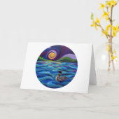 Grußkarte mit Loon. Karte (Gelbe Blume)