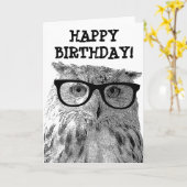 Grußkarte mit lustigem Eule-Foto Karte (Gelbe Blume)