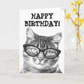 Grußkarte mit lustiger Katzenphotographie Karte (Gelbe Blume)