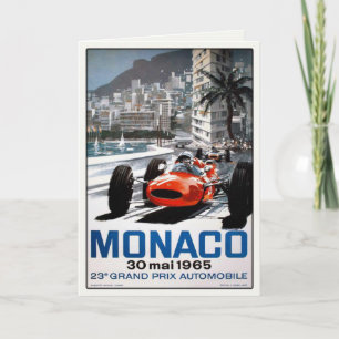 Grußkarte mit Monaco Grand Prix Poster Karte