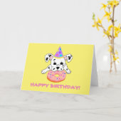 Grußkarte mit niedlichem Dalmatiner Welpe mit Donu Karte (Gelbe Blume)