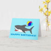 Grußkarte mit niedlichem Hai und Baloons Karte (Gelbe Blume)