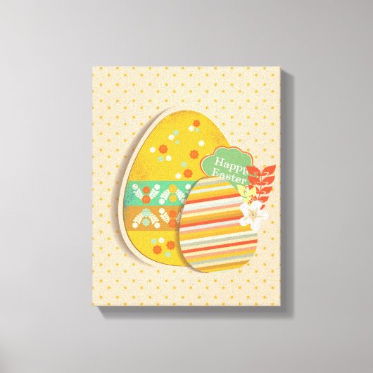 Grußkarte mit Ostereisymbol Leinwanddruck (Vorderseite)