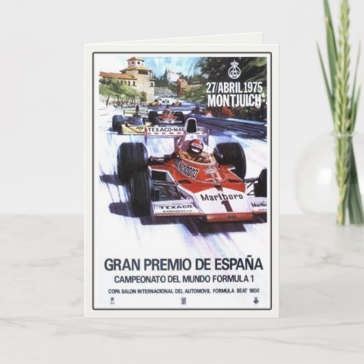 Grußkarte mit Poster des spanischen Grand Prix Karte (Vorderseite)