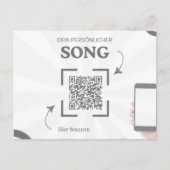 Grußkarte mit QR-Code für einen Song Postkarte (Vorderseite)