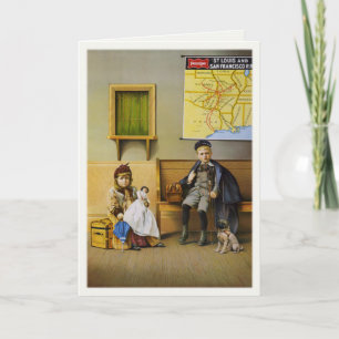 Grußkarte mit Railroad Ad Poster drucken Karte