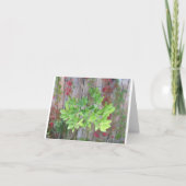 Grußkarte mit schönen Blätter auf einem Zaun. Dankeskarte (Vorderseite)