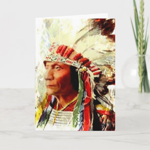 Grußkarte mit Sitting Bull für amerikanische Urein Karte