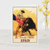 Grußkarte mit spanischem Bullfight-Poster Karte (Gelbe Blume)