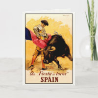 Grußkarte mit spanischem Bullfight-Poster