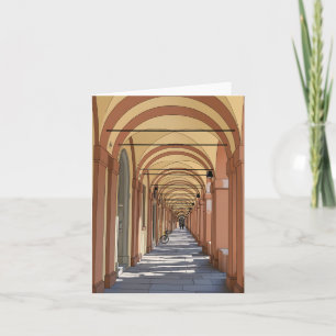 Grußkarte mit überdachter Passage in Bologna Karte