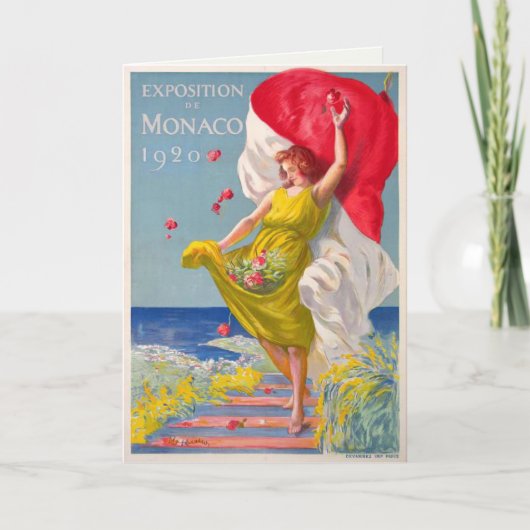 Grußkarte mit Vintage Ad Poster Karte (Vorderseite)