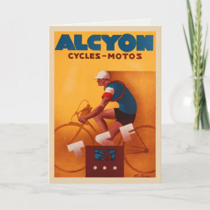 Grußkarte mit Vintage-Alcyon-Fahrradposter Karte