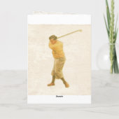 Grußkarte mit Vintage Golf Player Karte (Rückseite)