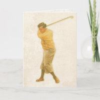 Grußkarte mit Vintage Golf Player