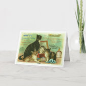 Grußkarte mit Vintager Darstellung der Kätzchen Karte (Rückseite)