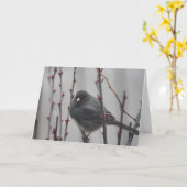 Grußkarte mit Vogel in einem Baum Karte (Gelbe Blume)