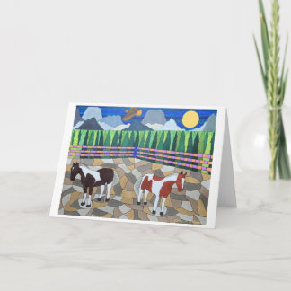 Grußkarte mit Zeichnend festgeklemmtem Glas Karte