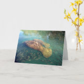 Grußkarte Momma und Baby Manatee Karte (Gelbe Blume)