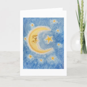 Grußkarte "Moon and Stars" Dankeskarte