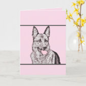 Grußkarte Mosaik Pink/Grau Karte (Gelbe Blume)