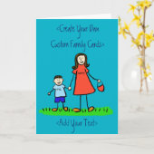 Grußkarte Mutter und Sohn Custom Family Art Karte (Gelbe Blume)