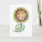 Grußkarte - NGA Wasserfarbe - Gelbe Sonnenblume Karte (Vorderseite)