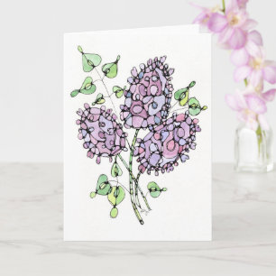 Grußkarte - NGA Watercolor - Lilac Bouquet #2 Karte