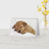 Grußkarte - Niedliche Welpe Karte (Gelbe Blume)