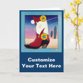 Grußkarte, Note Card - Cowboy Boot, alle Kleidung Karte (Gelbe Blume)