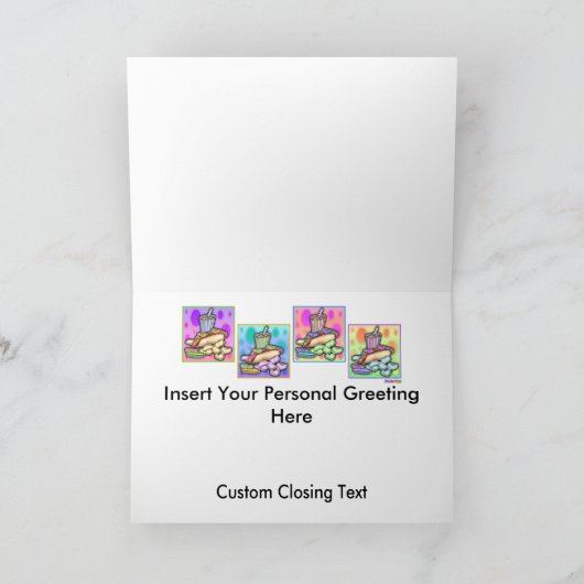 Grußkarte, Note Card - Pop Art Hot Dog mit Ch Karte (Innenseite)