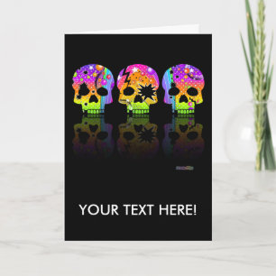 Grußkarte, Notizkarte - POP ART SKULLS Karte