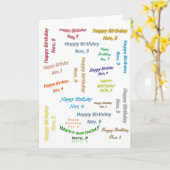 Grußkarte November, 9. Geburtstag Karte (Gelbe Blume)