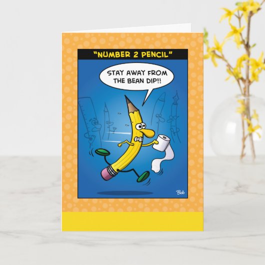 Grußkarte "Nummer 2 Stift" Karte (Gelbe Blume)