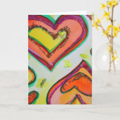 Grußkarte oder Mitteilungskarten für zwei Herzen l (Gelbe Blume)