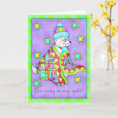 Grußkarte oder Note Card für Quilt-Lover-Hunde Karte (Gelbe Blume)