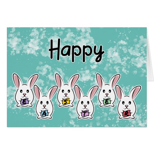 Grußkarte Osterkaninchen (Vorderseite (Horizontal))