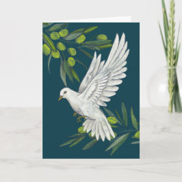 Grußkarte "Peace Dove and Olive Branches" Karte