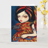 Grußkarte "Phoenix Tattoo" Karte (Gelbe Blume)