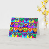 Grußkarte - Pop Art Colorful Hearts Karte (Gelbe Blume)