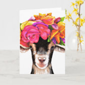 Grußkarte Posey die Ziege Karte (Gelbe Blume)