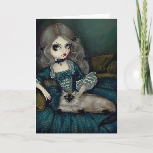 Grußkarte "Prinzessin mit einer Katze aus dem Hima Karte (Vorderseite)