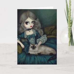 Grußkarte "Prinzessin mit einer Katze aus dem Hima Karte