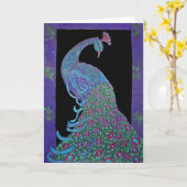 Grußkarte - Proud Peacock Karte (Gelbe Blume)