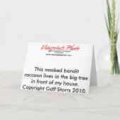 Grußkarte: Racoon Karte (Rückseite)