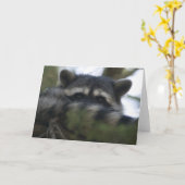 Grußkarte: Racoon Karte (Gelbe Blume)