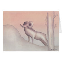 Grußkarte "Ram" Wasserfarbenskizze